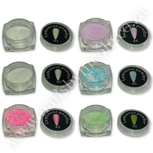 Luminous Glitter Powder – Glow in the Dark – 6pc