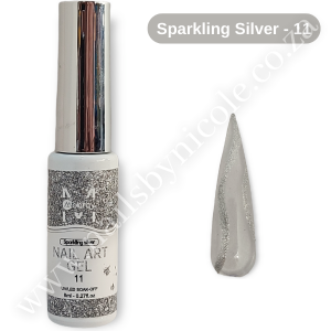 Nail Art Gel Liners – Sparkling Silver – 11