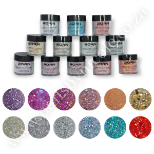 Born Beautiful Dipping Powder – Glitter Set – 12pc