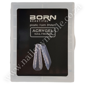 Born Beautiful – High-Quality Poly Gel Nail Forms – Coffin – 100 Piece