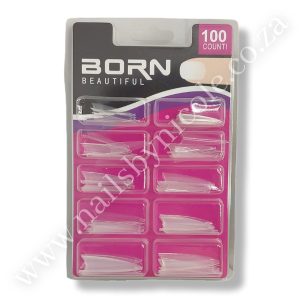 Born Beautiful – French Cover Nail Tips – Long Stiletto – 100 PC