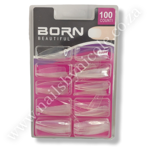 Born Beautiful – Half Cover Nail Tips – Long Stiletto – 100 PC