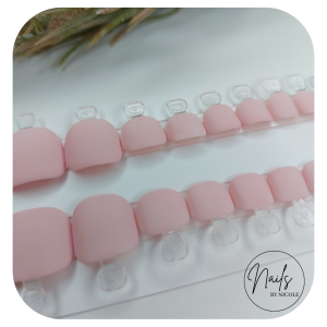 Luxury Press On Nails – Toes Matte Light Pink Set – 20 Piece