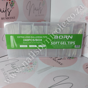 Born Beautiful – Extra Long Full Cover Soft Gel Tips – Ballerina 240pcs