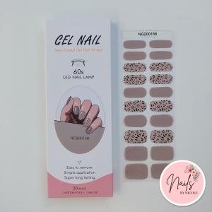 UV/LED Semi Cured Gel Nail Wraps – Brown Leopard – NG200158