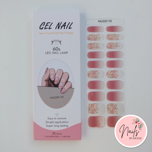 UV/LED Semi Cured Gel Nail Wraps – Flower Ombre – NG200178