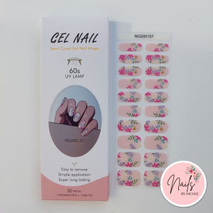 UV/LED Semi Cured Gel Nail Wraps – Floral – NG200157