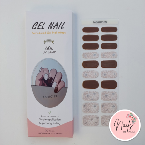 UV/LED Semi Cured Gel Nail Wraps – Brown Shell – NG200189