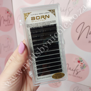 Born Beautiful – Individual Lash Tray – 100% Natural – 14mm