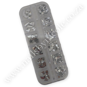 Nail Art – Gems Tray Set – Silver