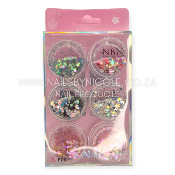 NBN Nail Art Glitter Collection 6 Piece