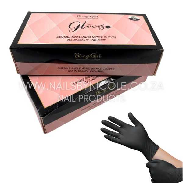 Bling Girl – Durable Nitrile Gloves 100pc – Black