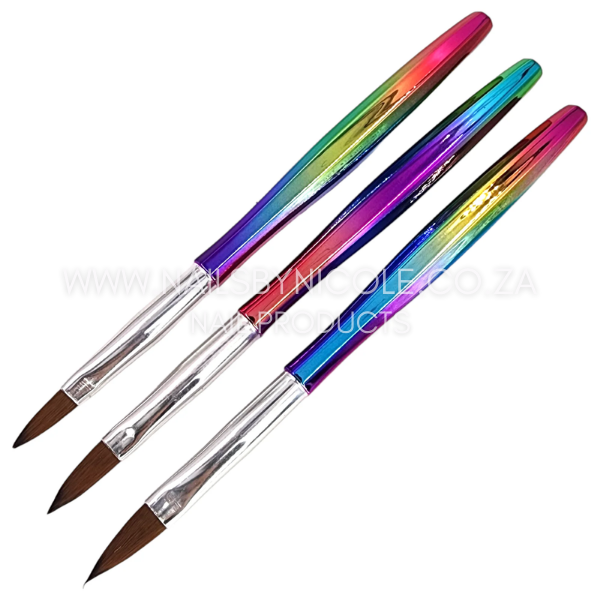 Acrylic Brush – Rainbow Diamond Handle 3pc