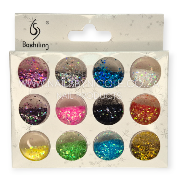 Nail Decor – Rainbow Glitter 12pc