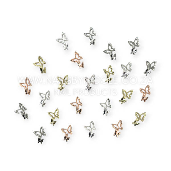 Nail Decoration – Mini Joint Butterflies Set – Silver, Gold & Rose Gold