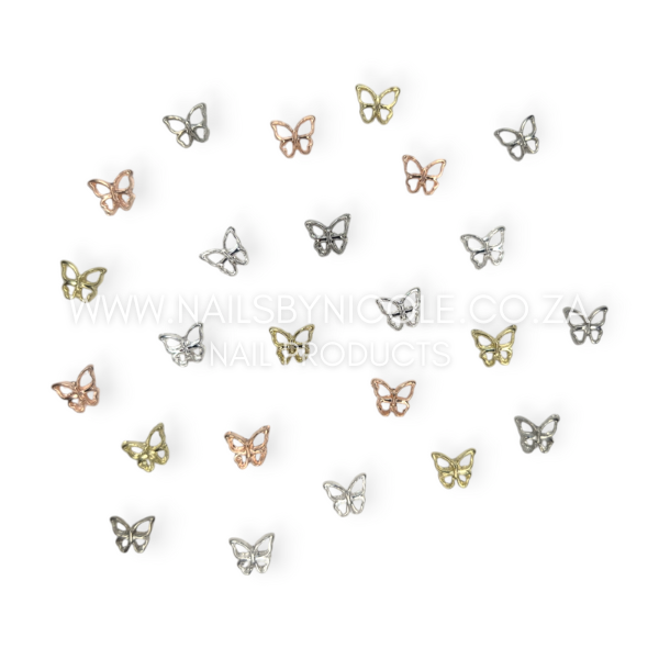 Nail Decoration – Mini Butterfly Set – Silver, Gold & Rose Gold