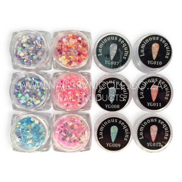 Luminous Glitter Sequins – Glow in the Dark – 6pc [7-12]