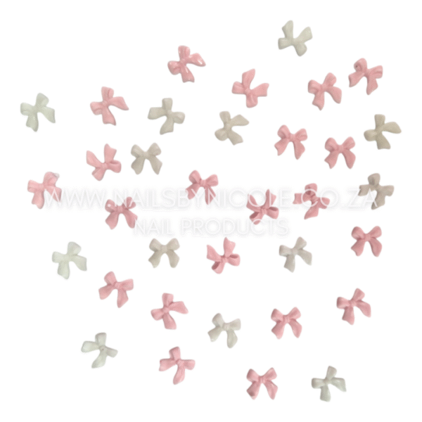 Nail Decoration – Pink & White Bows