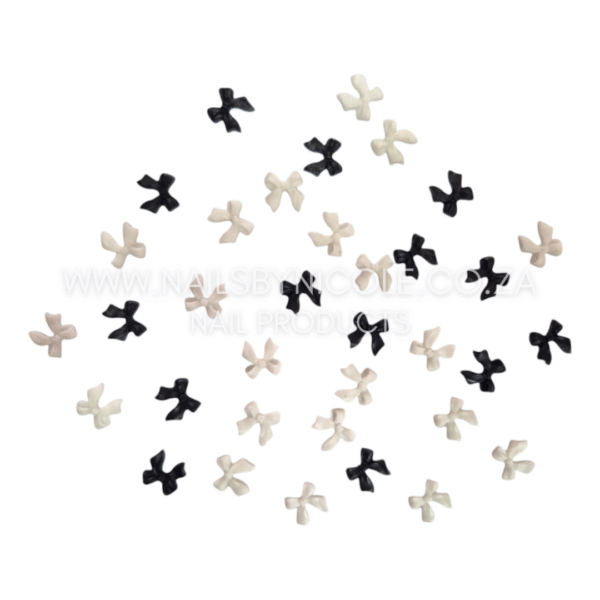 Nail Decoration – Black & White Bows