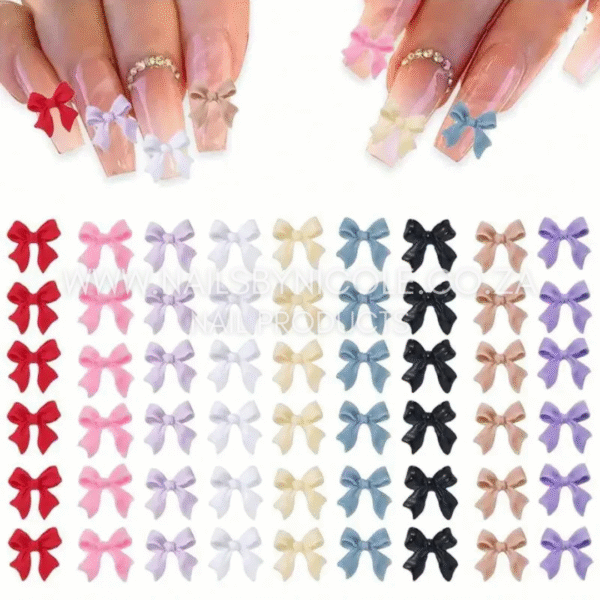 Nail Decoration – Colourful Bows 52pc