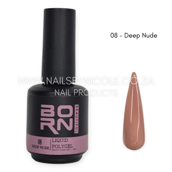 Born Beautiful – Liquid Poly Gel 15ml – 08 Deep Nude