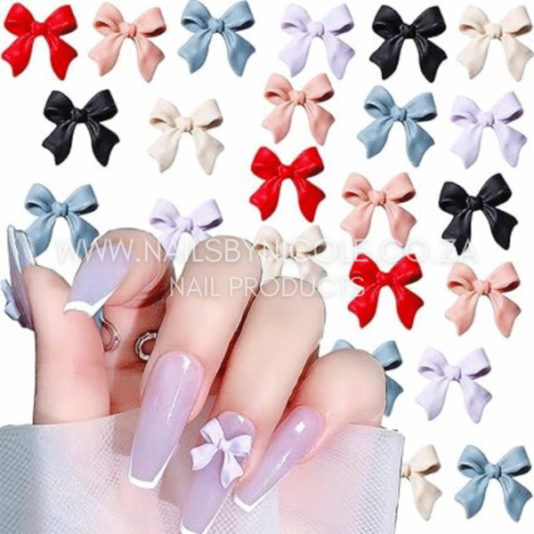 Nail Decoration – Colourful Bows 52pc