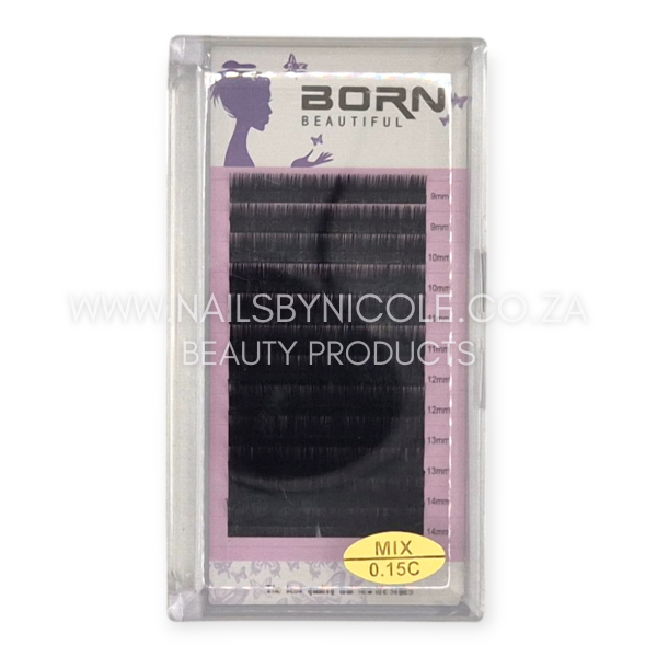 Born Beautiful – Individual Lash Tray – Mix 0.15C