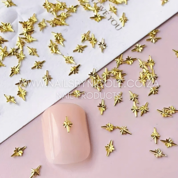 Nail Decoration – Mini Gold Stars – 10pcs