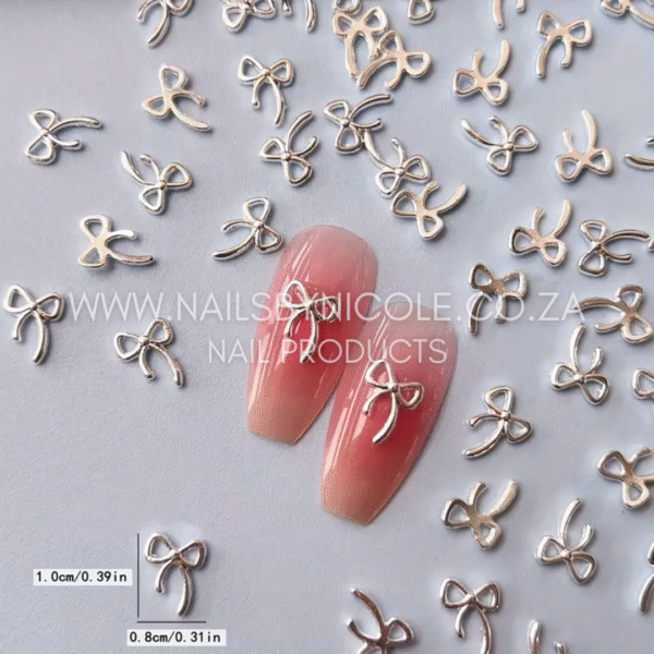 Nail Decoration – 3D Metal Thin Bows – 10pcs
